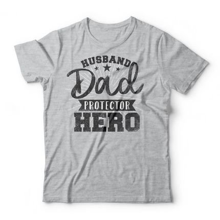 Camiseta Dad Hero - Mescla Cinza - Marca Studio Geek 