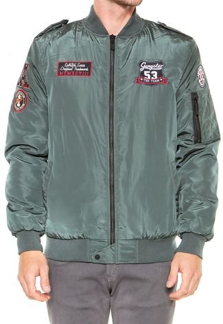 Jaqueta Bomber Gangster Patches Verde