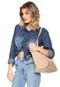 Bolsa Sacola FiveBlu Tachas Nude - Marca FiveBlu