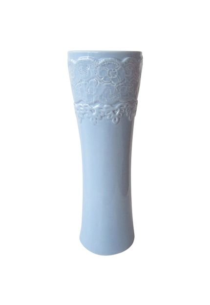 Vaso Cerâmica Urban Texture Lace Tube Azul - Marca Urban