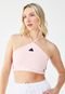 Regata Cropped adidas Sportswear Ajustada Tiro 3 Stripes Rosa - Marca adidas Sportswear