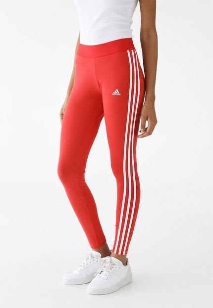 Legging adidas Sportswear Ajustada 3 Stripes Vermelha - Marca adidas Sportswear