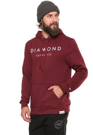 Moletom Flanelado Fechado Diamond Supply Co Stone Cut Vinho