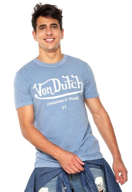 Camiseta Von Dutch  Assinatura Azul - Marca Von Dutch 