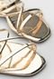 Rasteira Dafiti Shoes Metalizada Amarração Dourada - Marca DAFITI SHOES