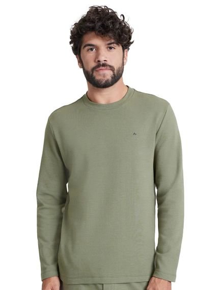 Blusa Aramis Masculina Regular Suedine Canelado Verde Militar - Marca Aramis