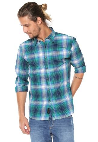 Camisa Ellus 2ND Floor Slim Xadrez Azul/Verde