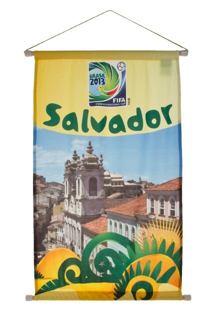Flâmula Licenciados Copa do Mundo Cidades Poly Salvador Amarela - Marca Licenciados Copa do Mundo