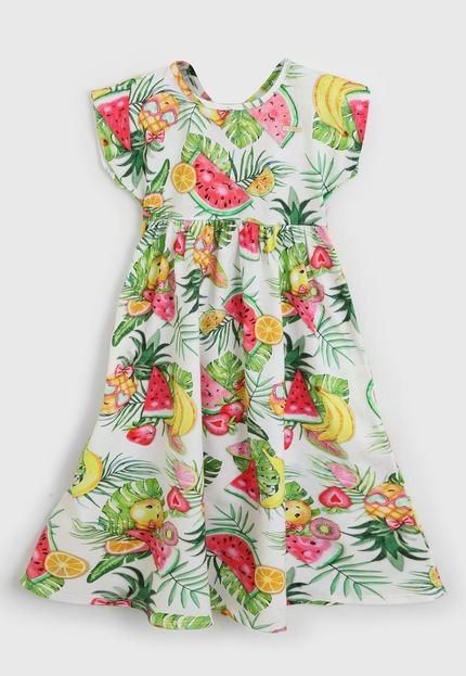 Vestido Marisol Infantil Frutas Off-White - Marca Marisol