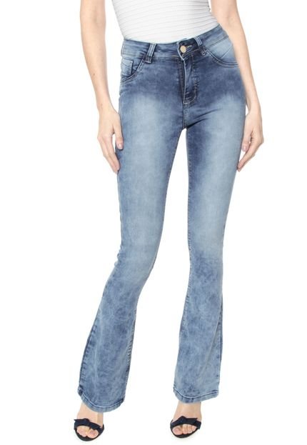 Calça Jeans Amber Flare Estonada Azul - Marca AMBER