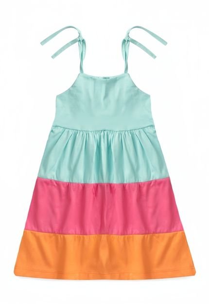 Vestido Feminino Infantil Tricolor - Marca PLATINUM KIDS