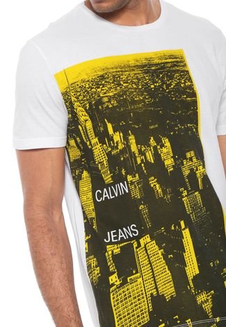 Camiseta Calvin Klein Jeans Raglan Branca