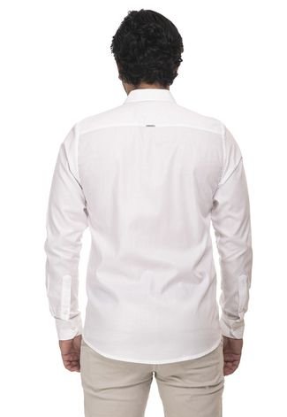 Camisa Fit Zaiko Maquinetada Manga Longa 2000 Branco