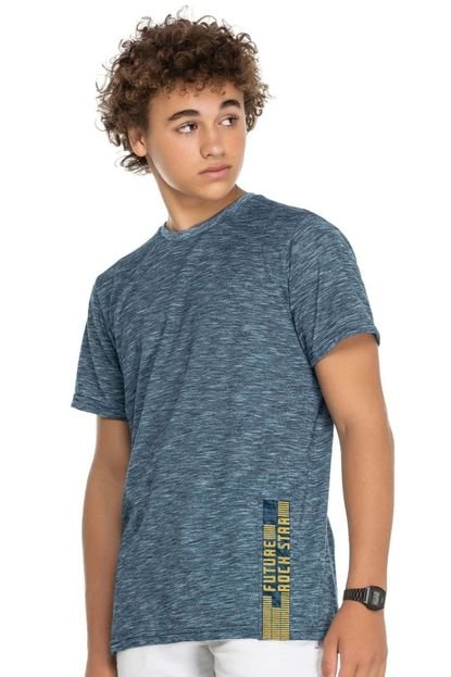 Camiseta Juvenil Menino Beats Future Rock Star Elian Azul Marinho - Marca Elian