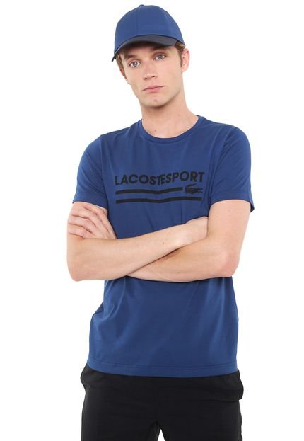 Camiseta Lacoste Lettering Azul - Marca Lacoste