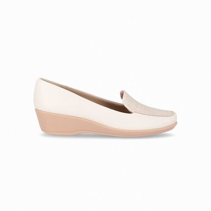 Loafer Ivone Anabela Médio Off White - Marca Piccadilly