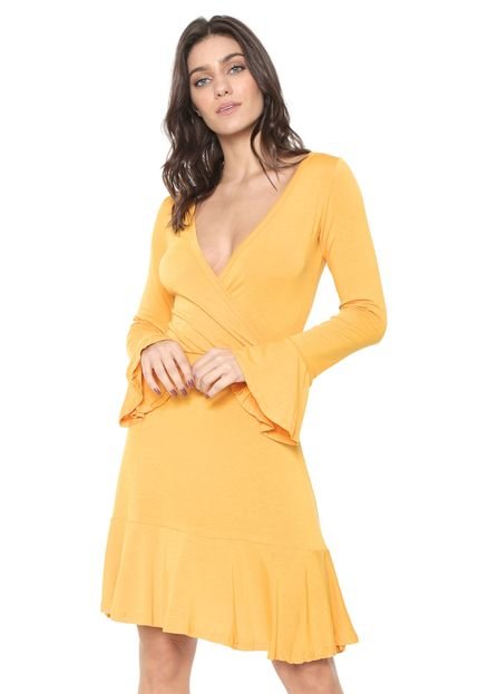 Vestido Nolita Curto Transpassado Amarelo - Marca Nolita