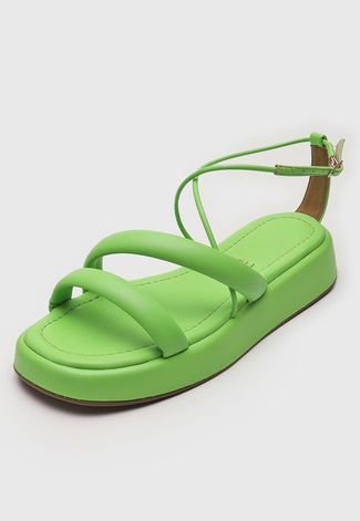 Rasteira My Shoes Flatform Verde