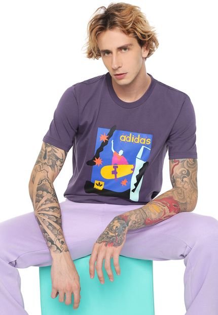Camiseta adidas Skateboarding Cully Roxa - Marca adidas Skateboarding