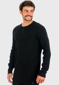 Sweater Cuello Redondo Waffel Negro Kostumo