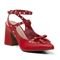 Scarpin Sapato Slingback salto grosso Vermelho 183210 Flor da Pele - Marca Flor da Pele