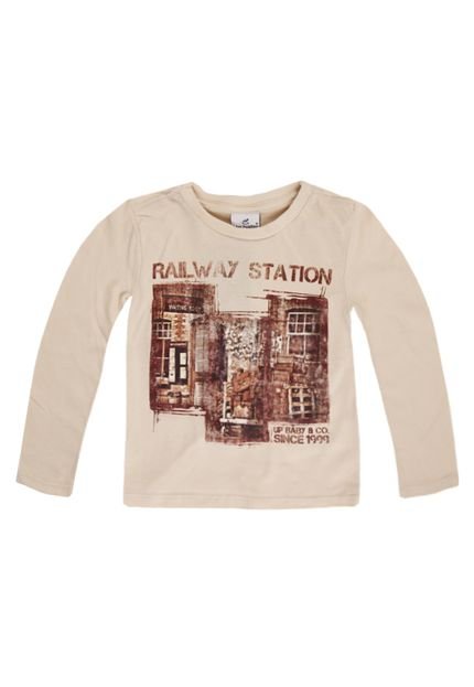 Camiseta Up Baby Railway Station Bege - Marca Up Kids