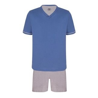 Pijama Masculino Curto Lupo 28000-001 Azul