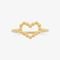 Anel Coração Bolinhas em Prata 925 com Banho de Ouro Amarelo 18K 16 Incolor - Marca Jolie
