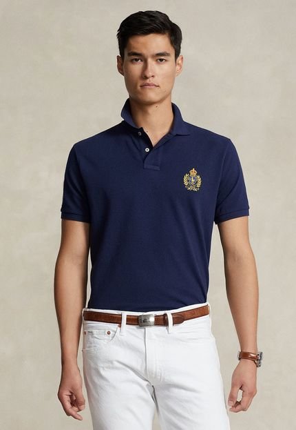 Camisa Polo Polo Ralph Lauren Reta Bordado Azul-Marinho - Marca Polo Ralph Lauren