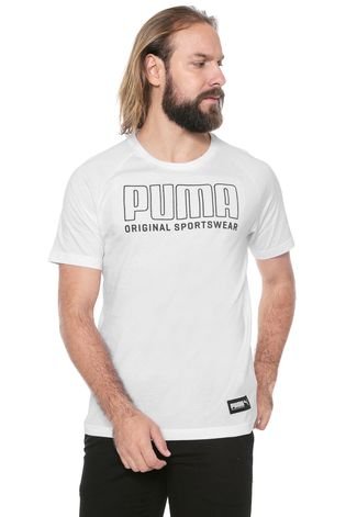 Camiseta Puma Athletics Graphic Branca - Compre Kanui Brasil