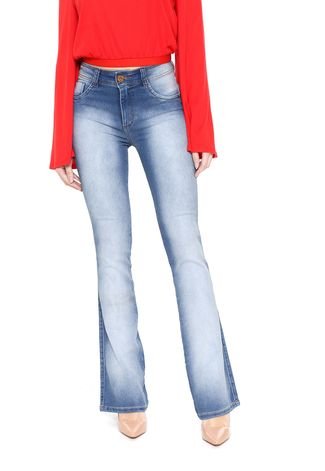 Calça Jeans Biotipo Flare Estonada Azul