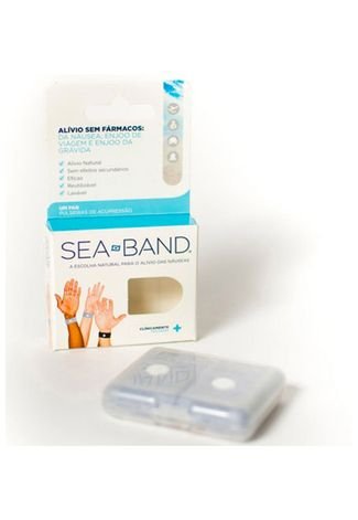 Pulseira anti enjoo livre de medicamentos Branco Sea Band