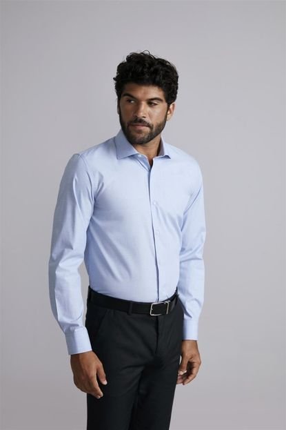 Camisa Social Wrinkle Free Slim Fit - Azul Claro 40 HIGHSTIL - Marca HIGHSTIL