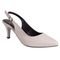 Sapato Scarpin Feminino Mule Bico Fino Salto Agulha Baixo - Off white - Marca LAZZLU