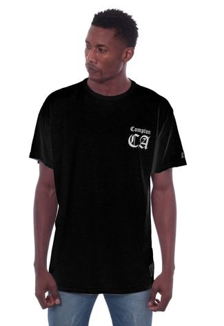 Camiseta Starter Plus Size Estampada Compton Real Hip Hop Preta