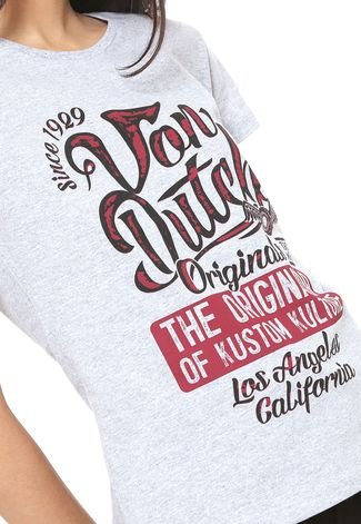 Camiseta Von Dutch Lettering Cinza