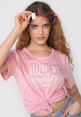 Camiseta Colcci Delete Rosa