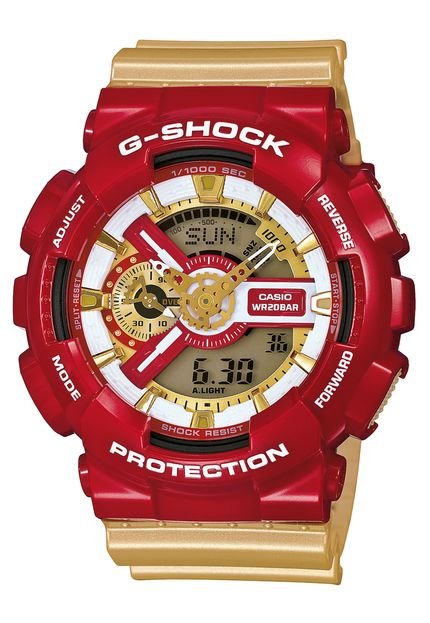 Relógio G-Shock GA-110CS-4ADR Vermelho/Dourado - Marca G-Shock