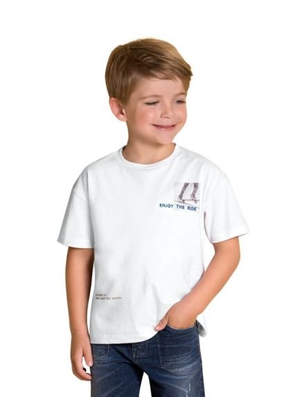 Camiseta Infantil Menino Milon Branco - Marca Milon