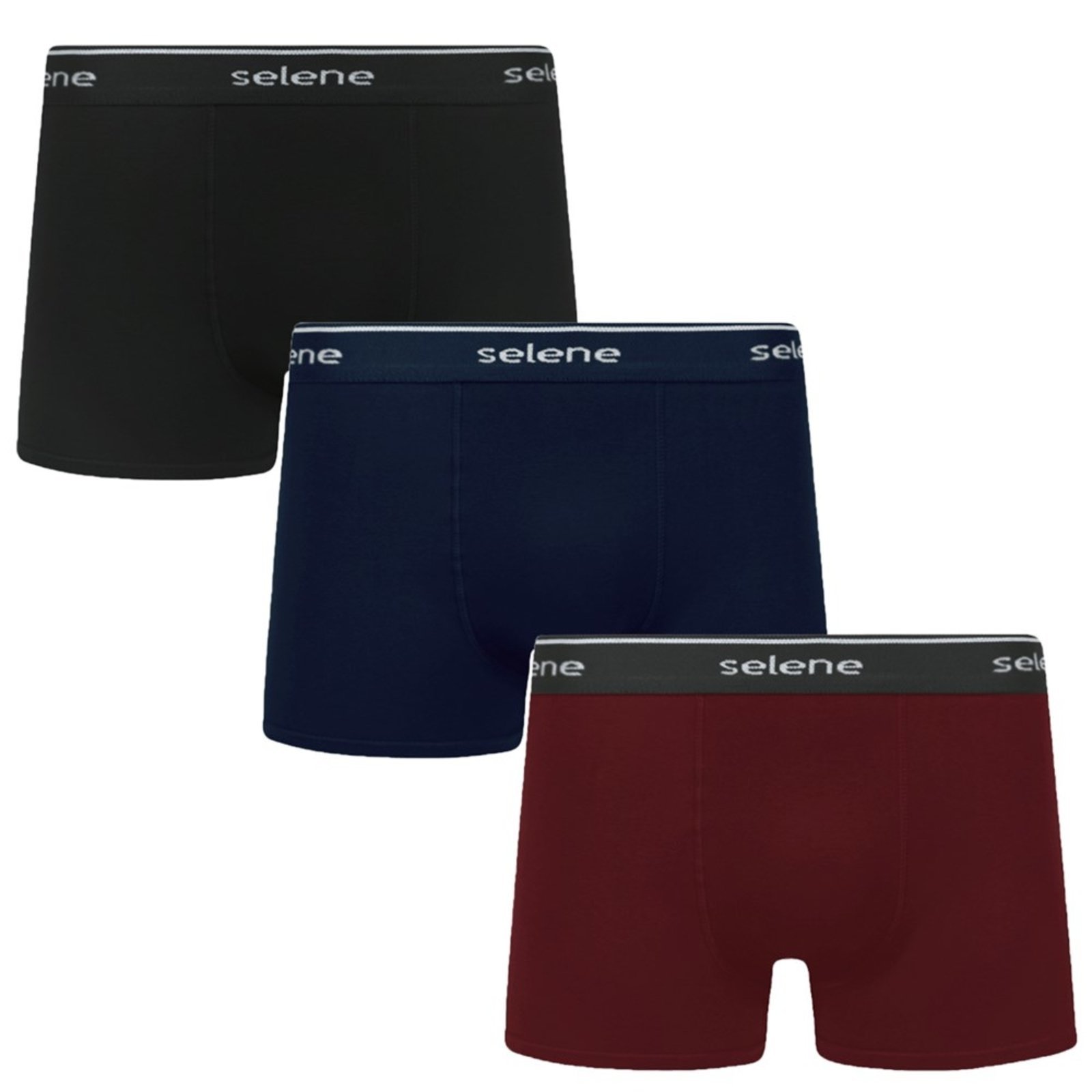 Kit 3 Cuecas Boxer Selene Algodão Plus Size Masculina - Marca Selene