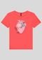 T-shirt em Malha com Estampa Coração - Marca Lunender