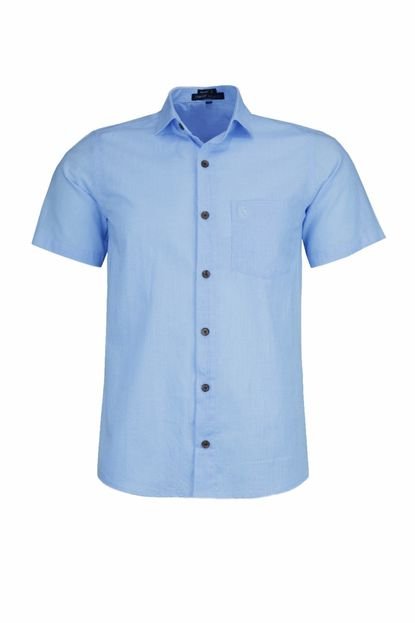 Camisa Manga Curta Amil Algodão Com Bolso Comfort 1740 Azul - Marca Amil