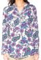 Camisa Meiling Floral Azul/Rosa/Branca - Marca Meiling