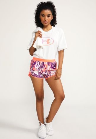 Short Under Armour Fly By 2.0 Print Rosa