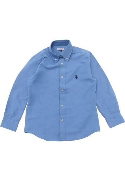 Camisa U.S. Polo Menino Lisa Azul - Marca U.S. Polo