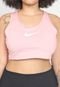Top Nike Swoosh Bra Plus Size Rosa - Marca Nike