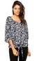 Camisa Meiling Animal Print Cinza - Marca Meiling