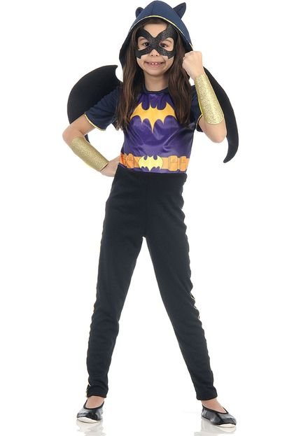 Fantasia Batgirl Dc Super Hero P Sulamericana Preto/Roxo - Marca Sulamericana