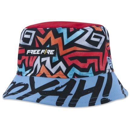 Headwear New Era Chapeu Bucket FREE FIRE Vermelho/Azul - Marca New Era