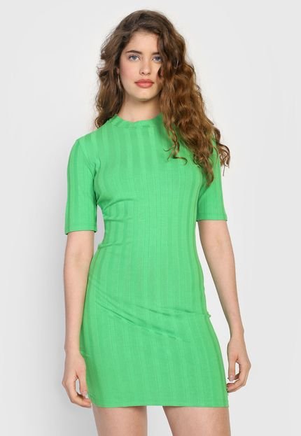 Vestido Colcci Curto Canelado Verde - Marca Colcci